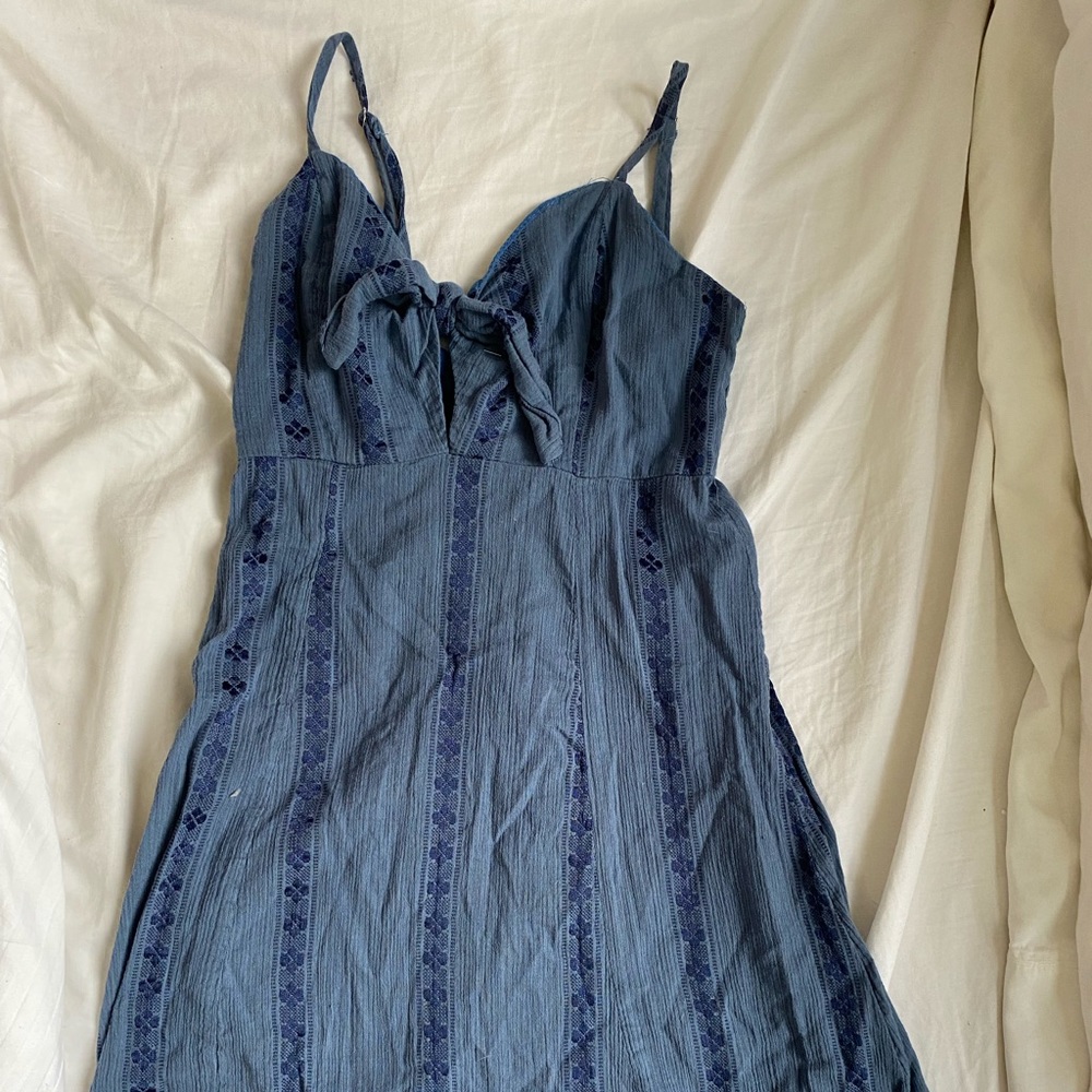 🦋blue stitched mini dress! 💙